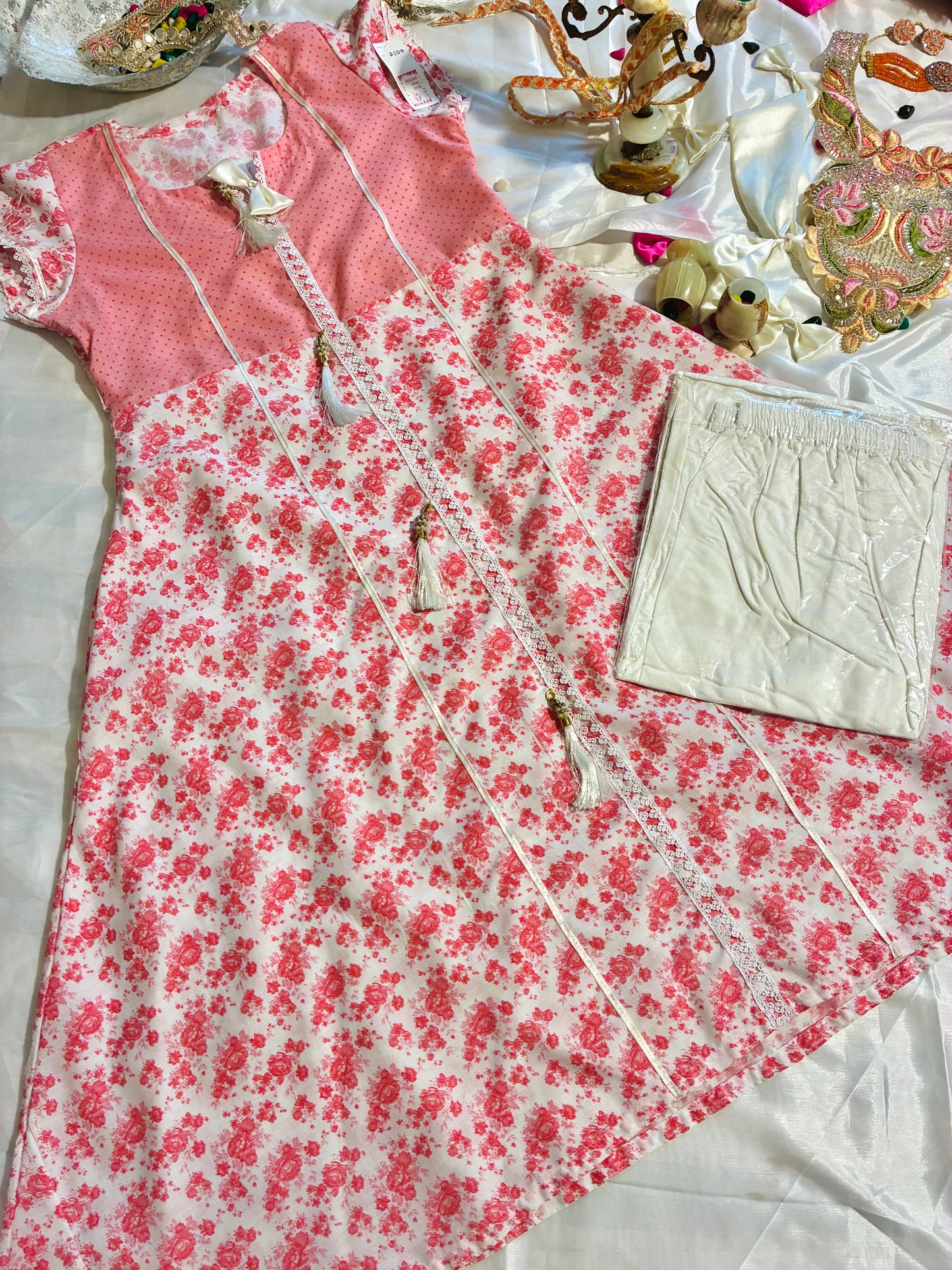 Whispering Flowers Pure Cotton Kurta Set