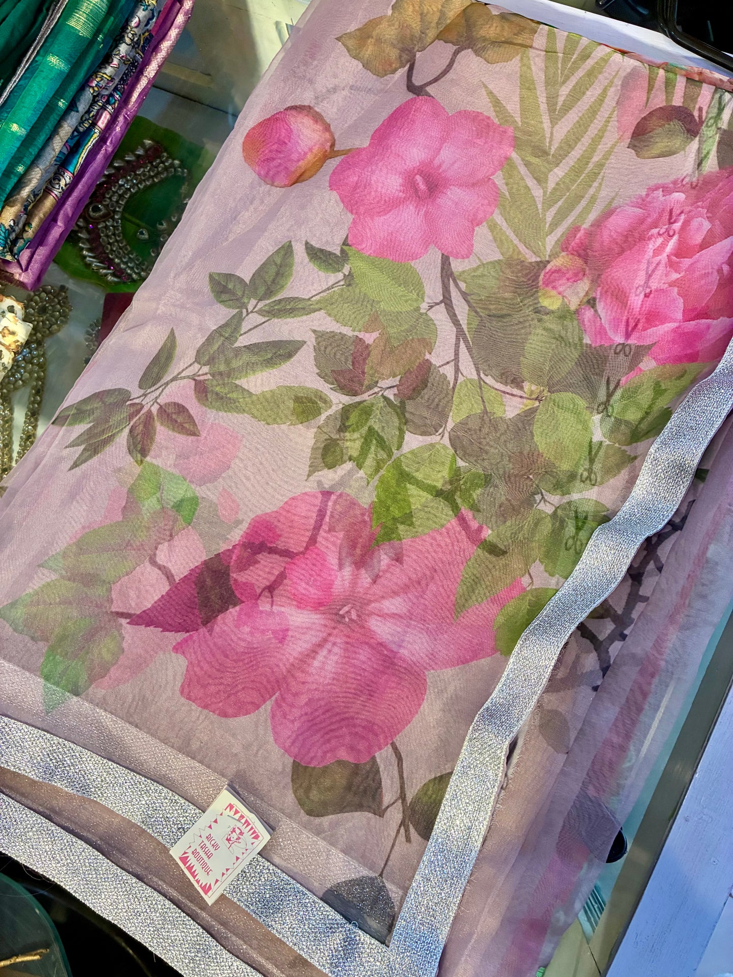 Blush Bloom Serenity Organza Saree