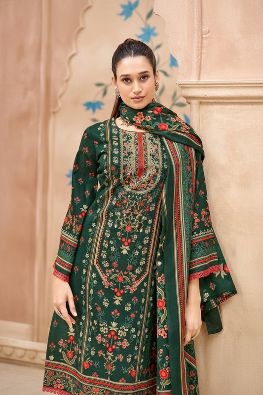 Noor-E-Zemana Emerald Garden | Lawn Cotton Pakistani Suit Set