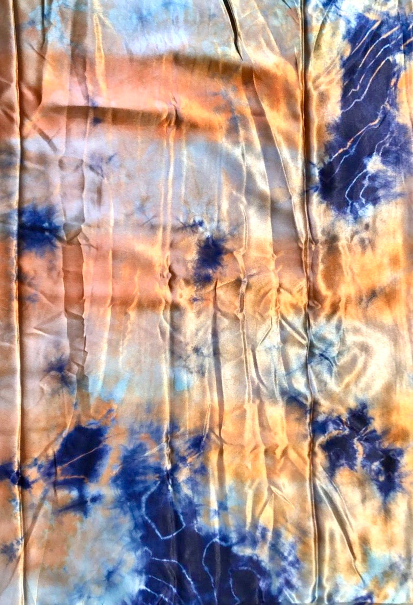 Silver Tide Luxe Satin Saree