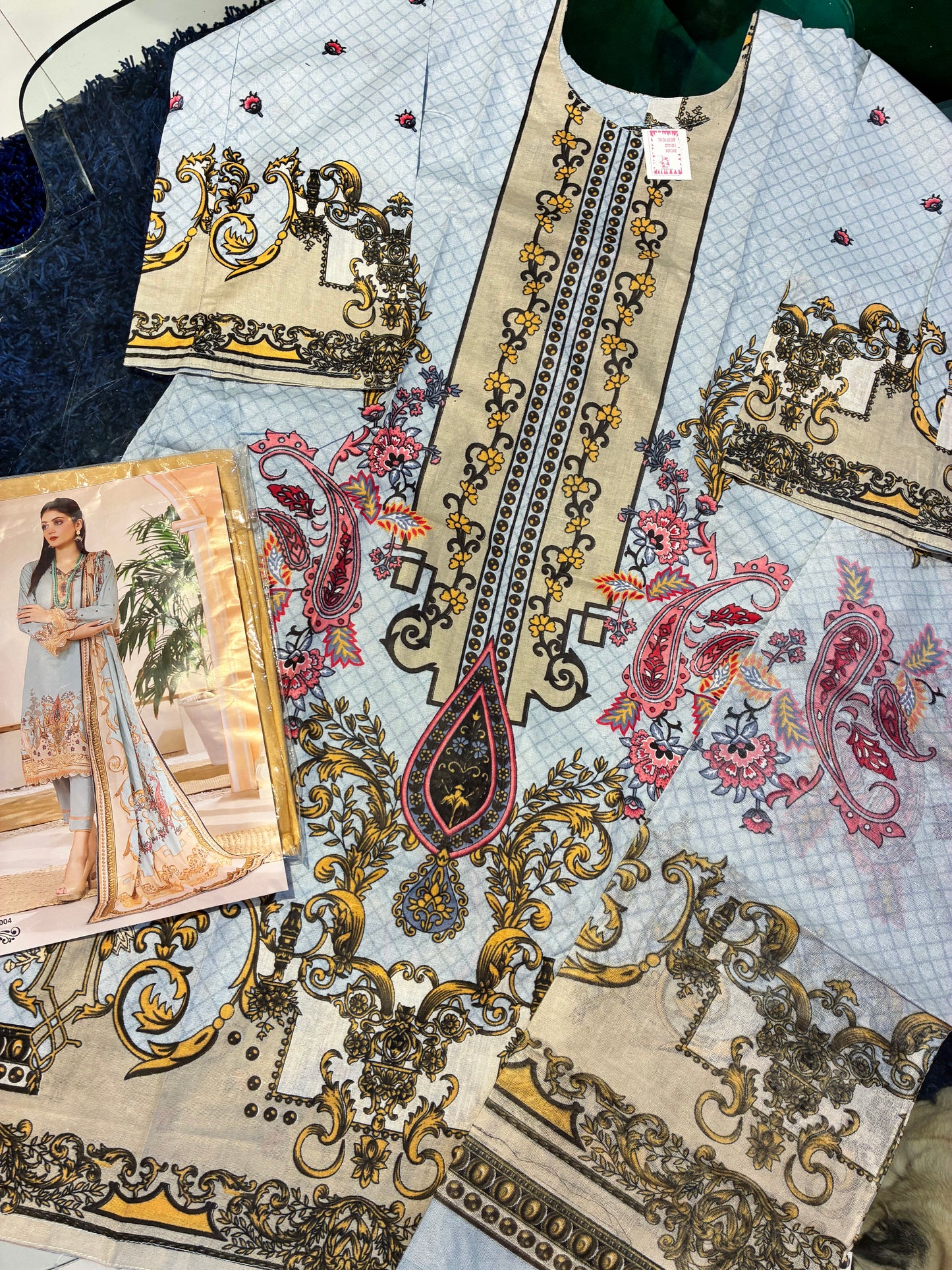 Zaria Grey Charm | Lawn Cotton Pakistani Suit Set