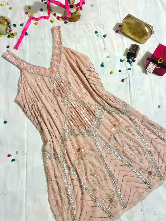 Champagne Crystal Shift Dress