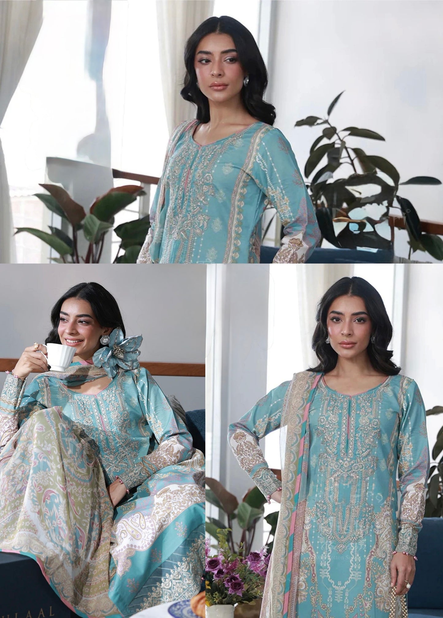 Amani Morning Bloom | Lawn Cotton Pakistani Suit Set