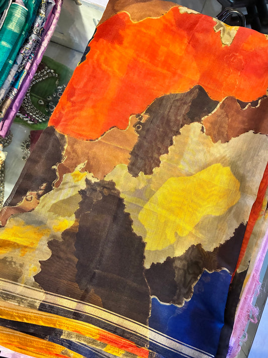 Autumn Whisper Mulmul Saree