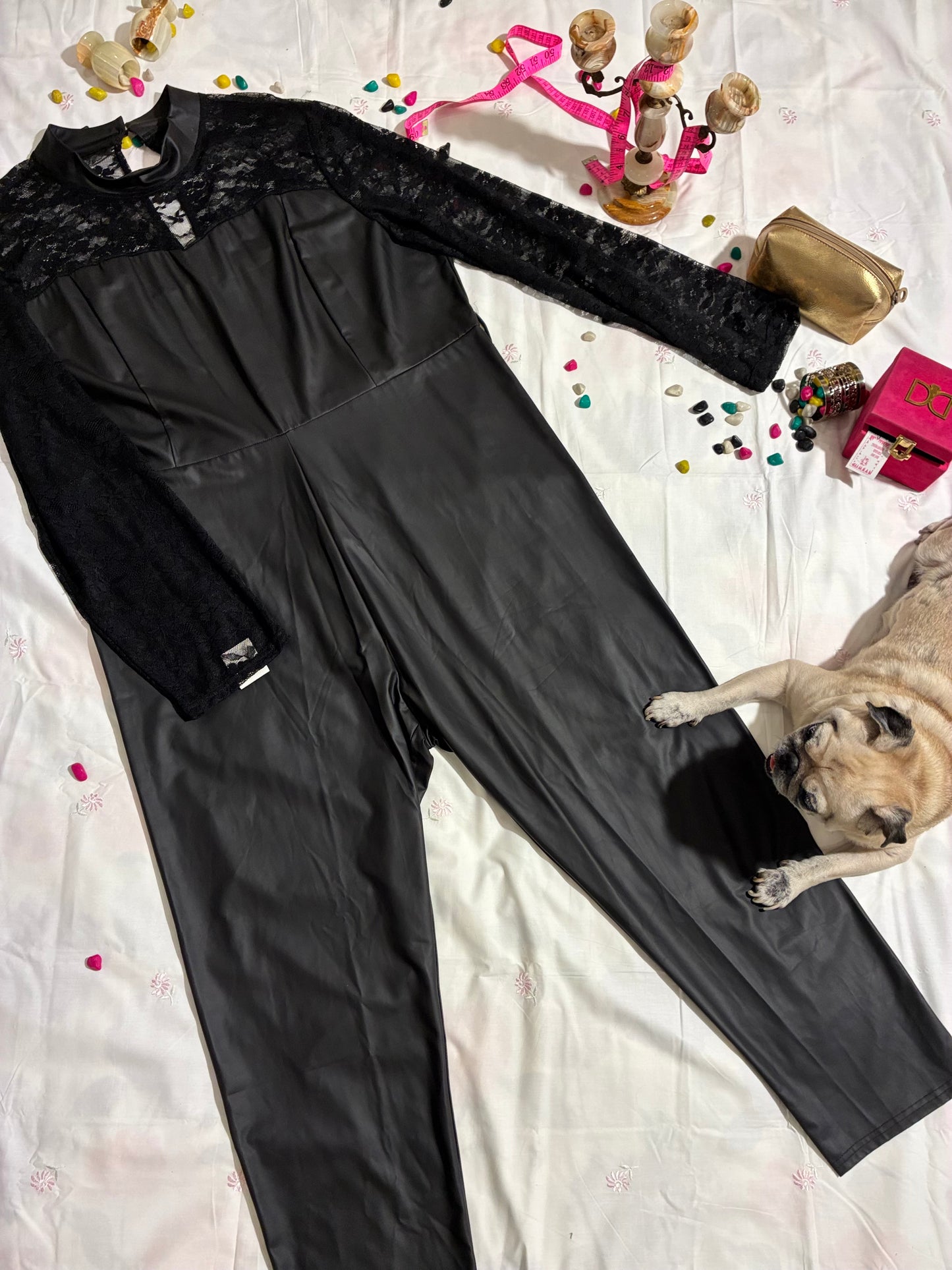 Midnight Rebel Leatherette Jumpsuit