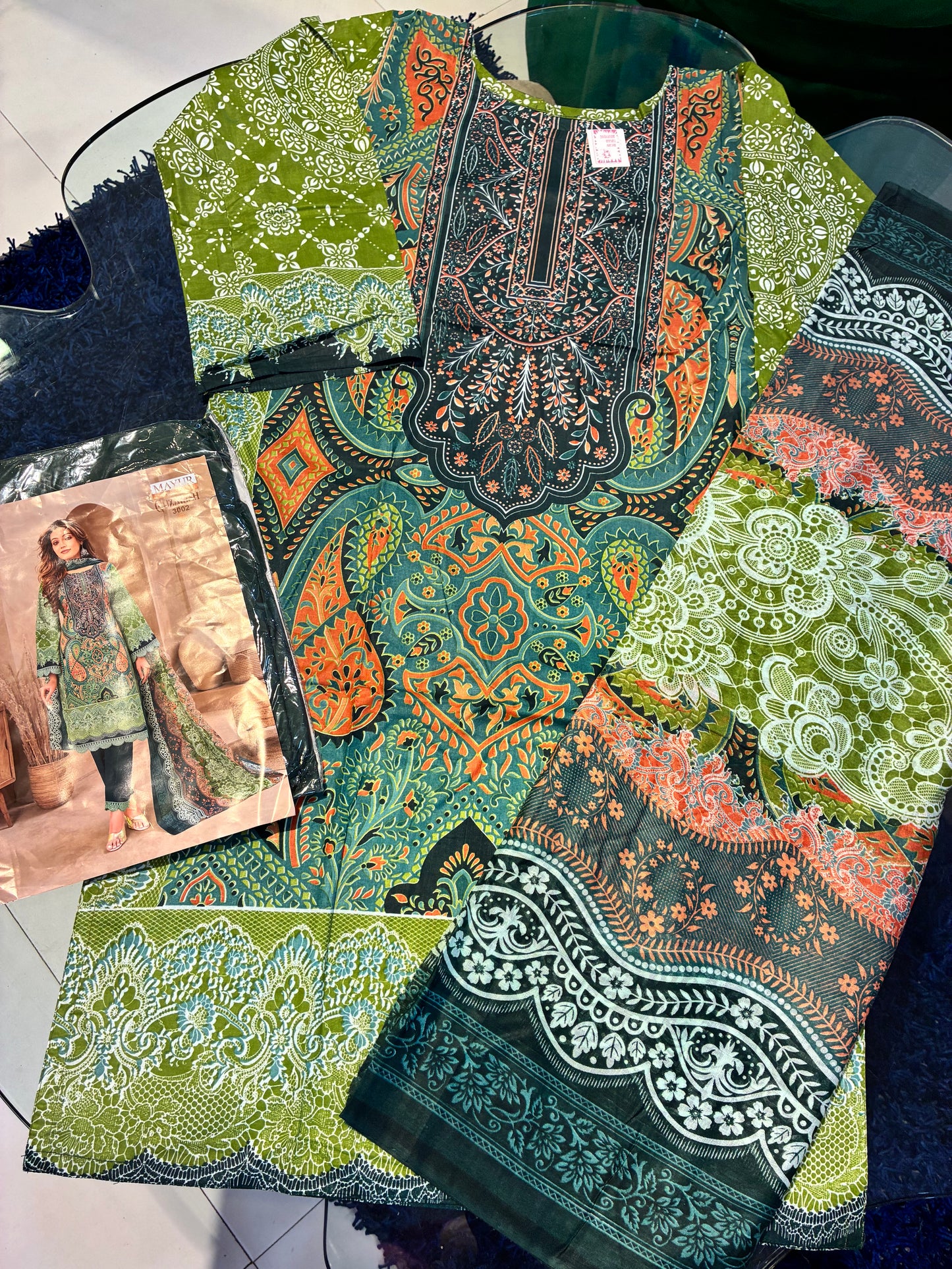 Meher Green Bloom | Lawn Cotton Pakistani Suit Set