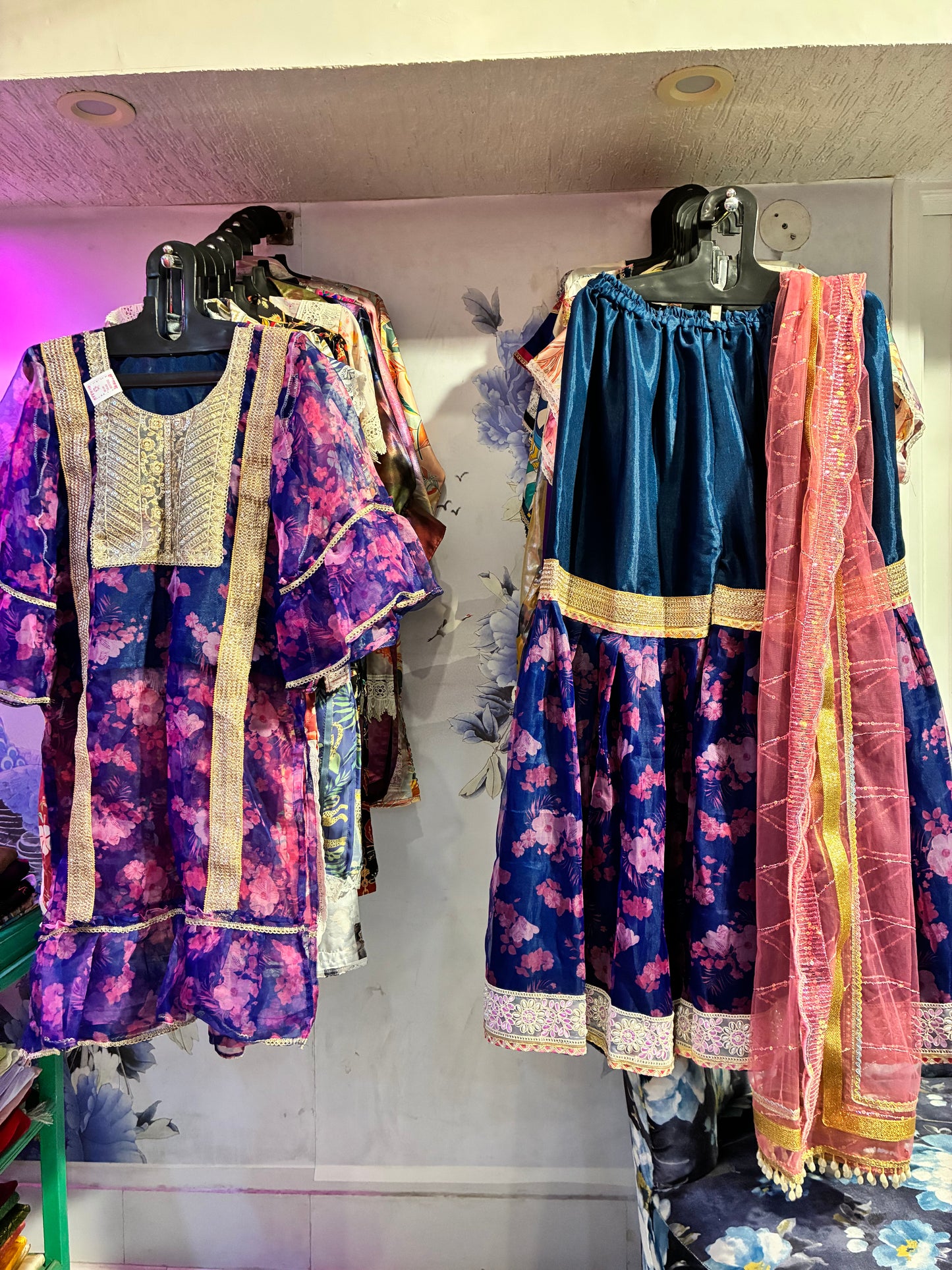 Midnight Bloom Pakistani Sharara Set
