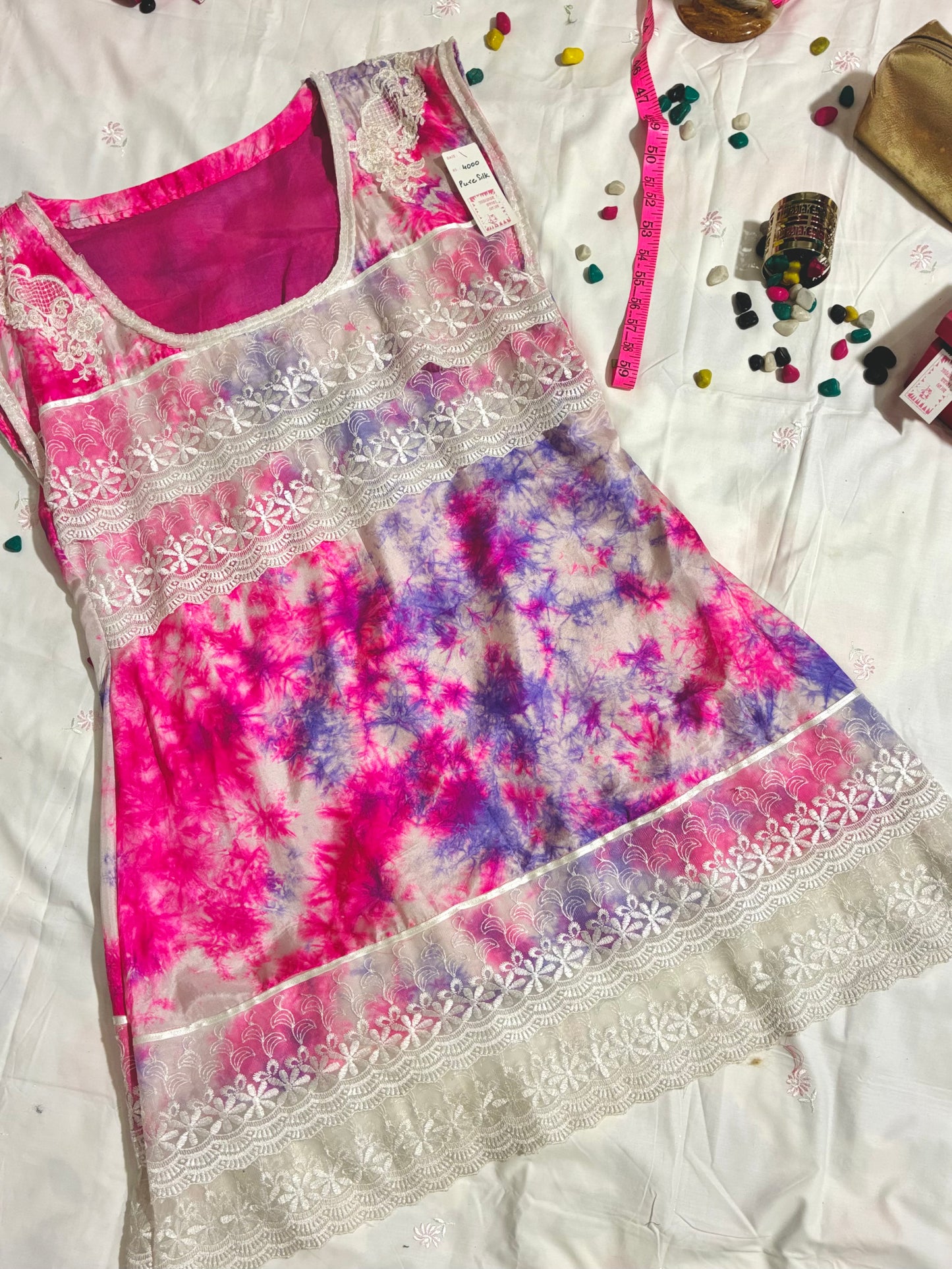 Rose Cloud Pure Silk Dress