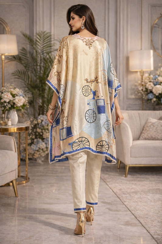 Royal Carriage Satin Kaftan Top