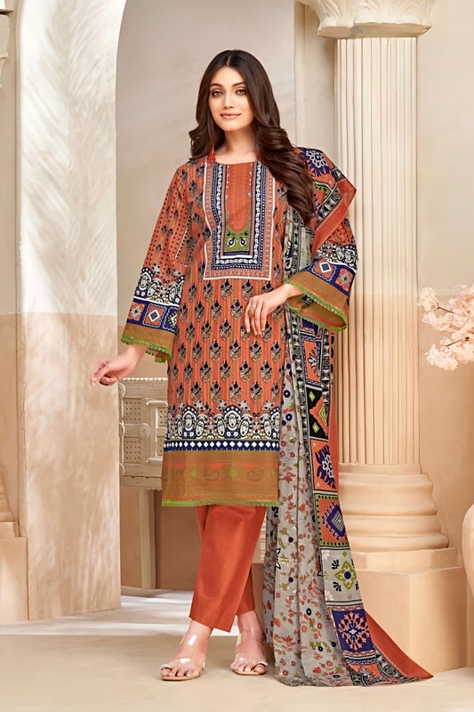 Aafreen Terracotta Mosaic Pakistani Suit Set