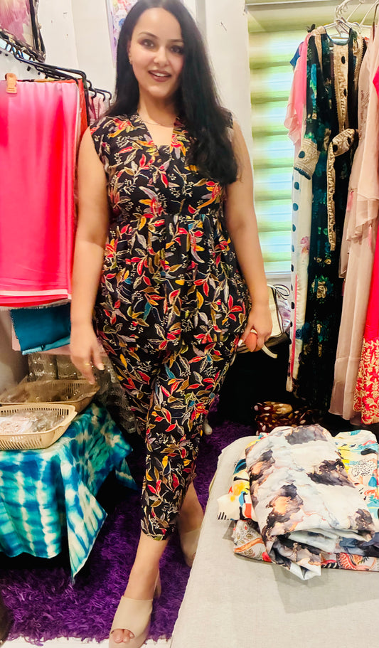 Black Botanica Cotton Co-ord Set