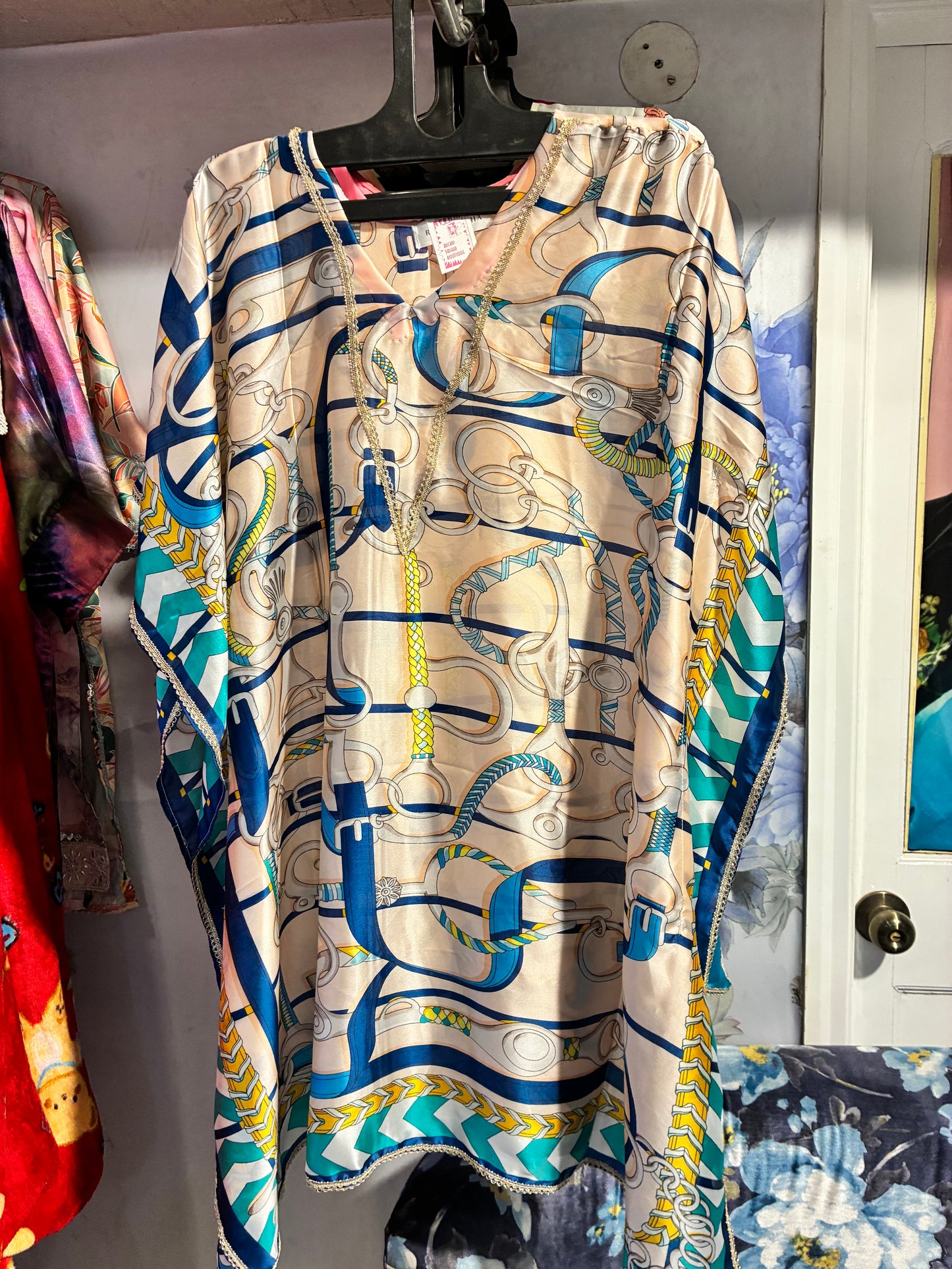 Ivory Vrsace Satin Kaftan Top