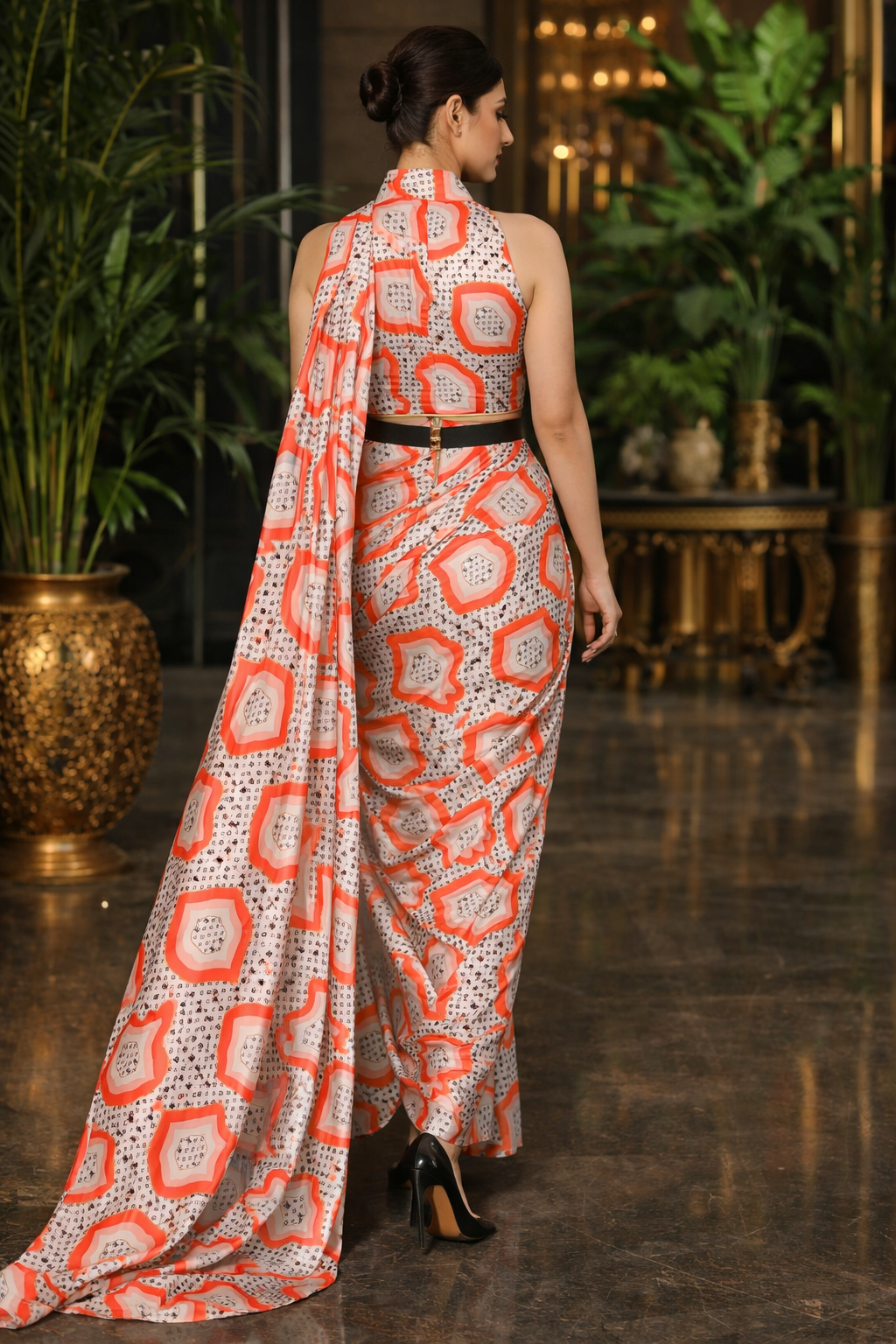 The Coral Mirage Luxe Saree
