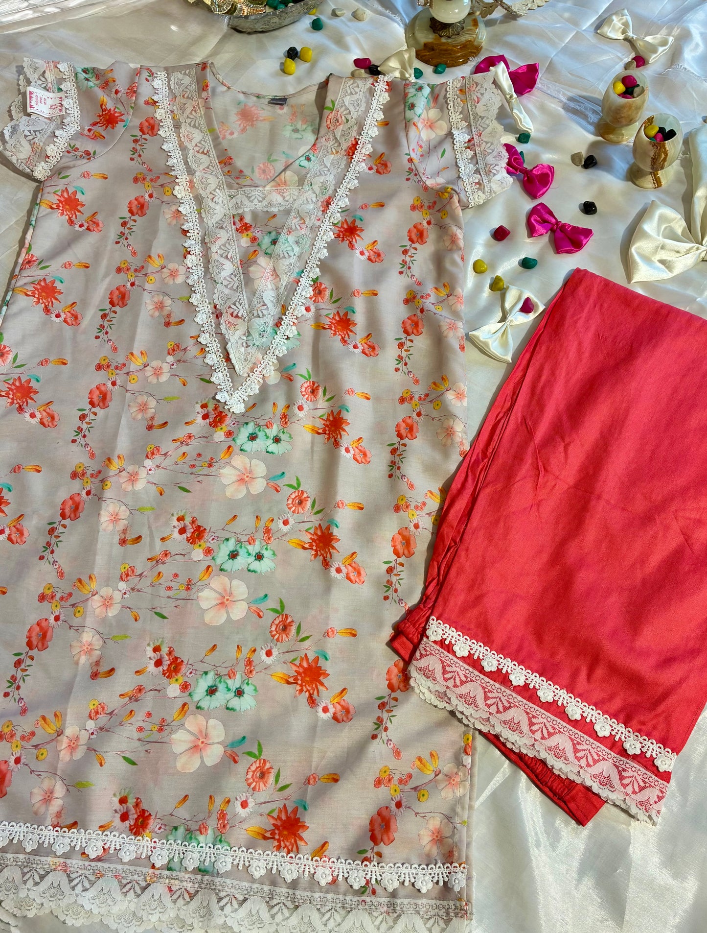 Peach Éclat Kurta Set