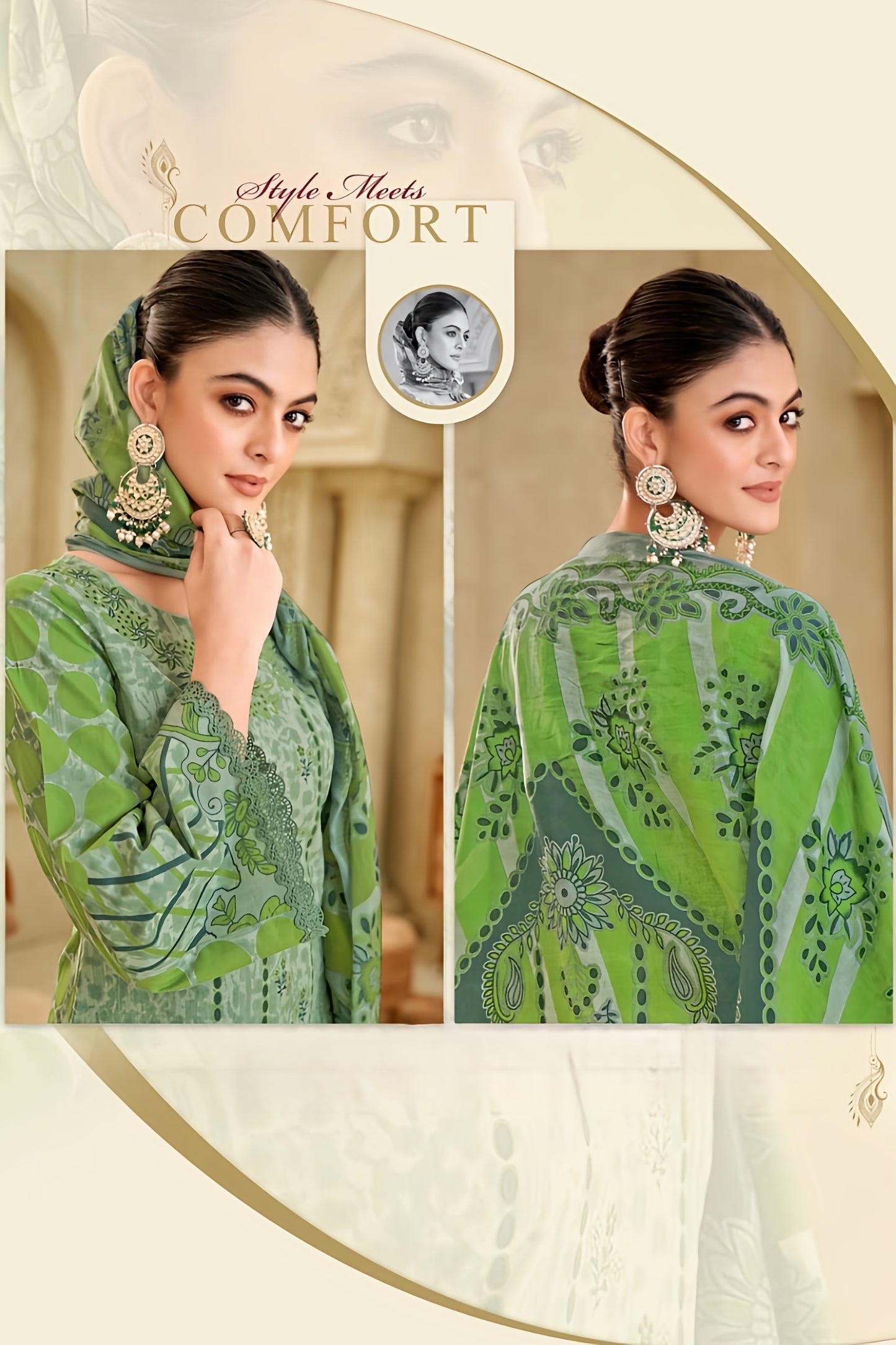 Naira Meadow Unstitched Pakistani Suit Set