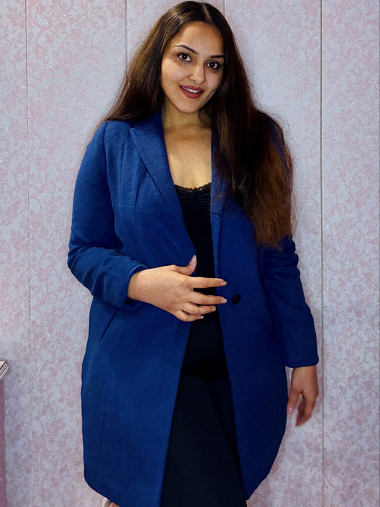 Luxe Open-Front Long Winter Coat