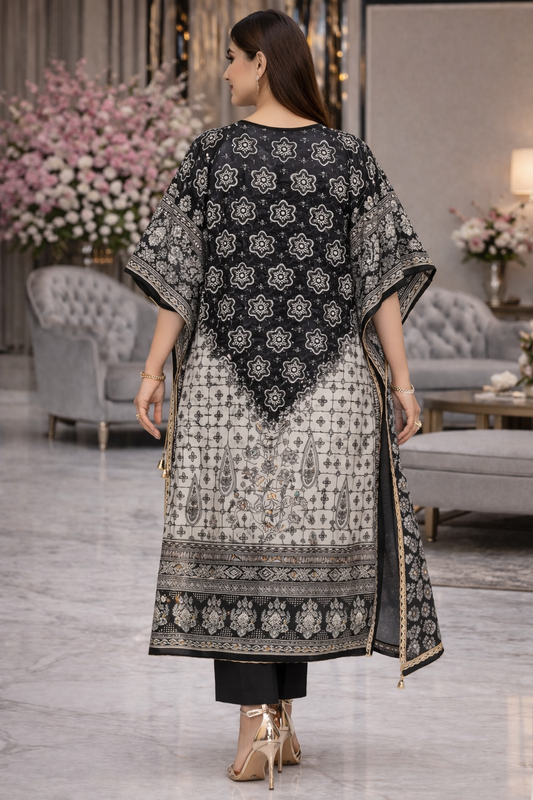 BnW Midnight Mosaic Kaftan Set