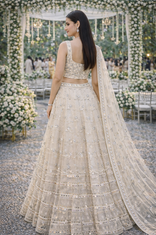 Ivory Bloom Festive Lehenga Set