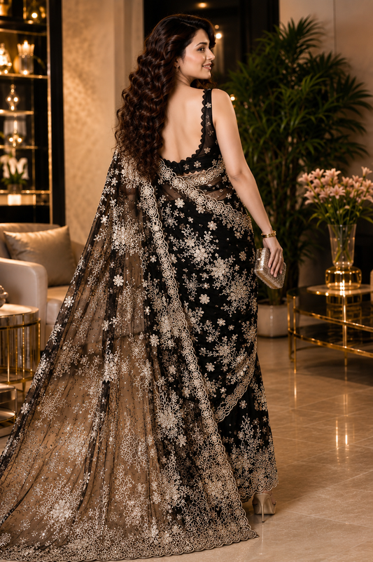 Noir Veil Net Saree