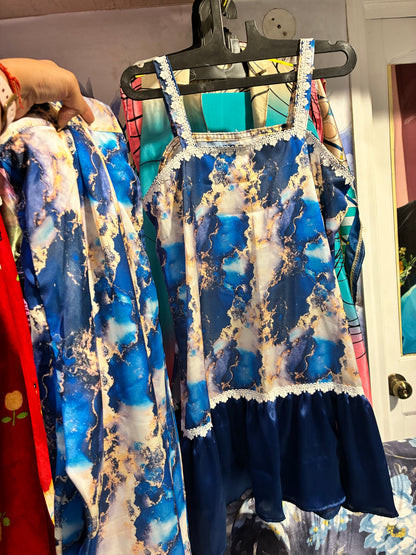 Celestial Bloom Satin Co-ord Set