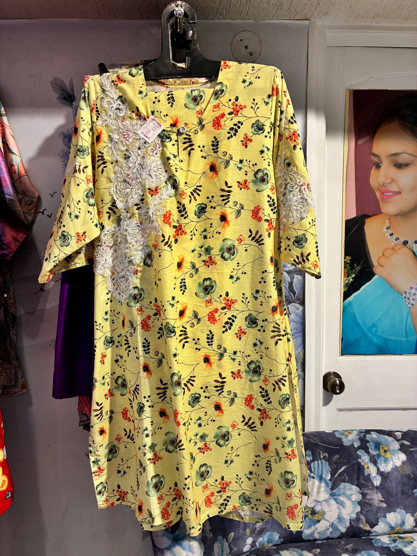 Sunlit Petals Cotton Kurta Set