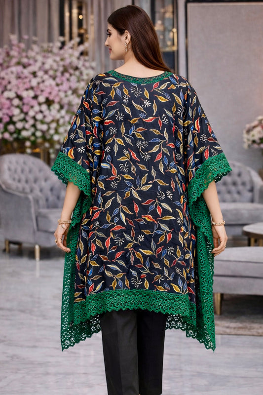 Emerald Garden Cotton Poncho Set