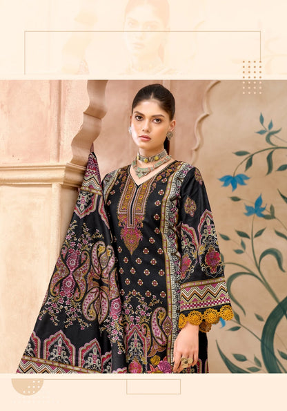 Sunehri Noir | Lawn Cotton Pakistani Suit Set