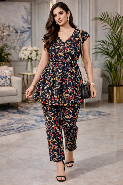 Black Botanica Cotton Co-ord Set