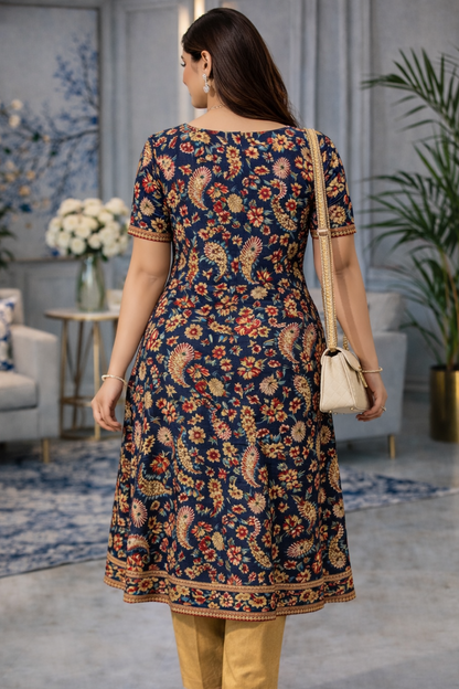Indigo Heritage Khadi Print Kurta Set