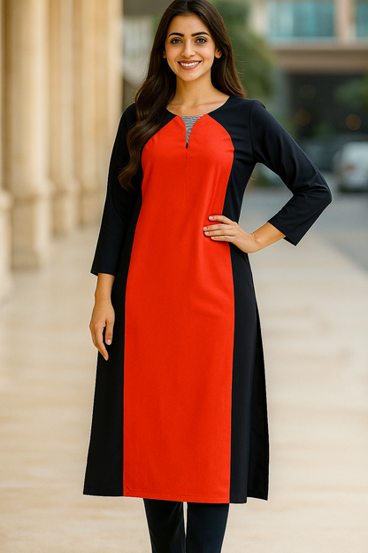 Navy Ember Longline Kurta Set