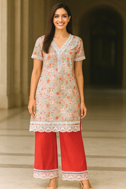 Peach Éclat Kurta Set