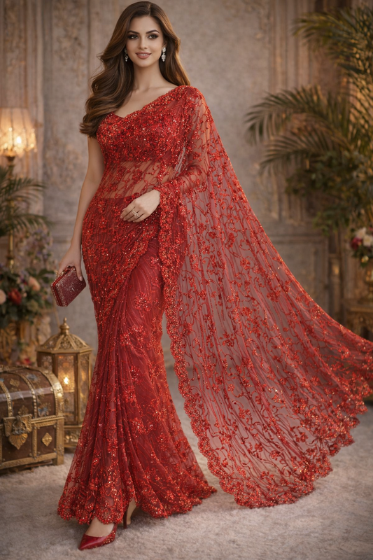 Scarlet Royale Luxe Net Saree