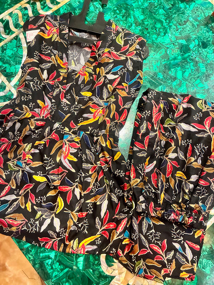 Black Botanica Cotton Co-ord Set