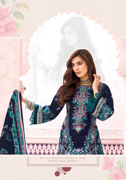 Firdaus Indigo | Lawn Cotton Pakistani Suit Set