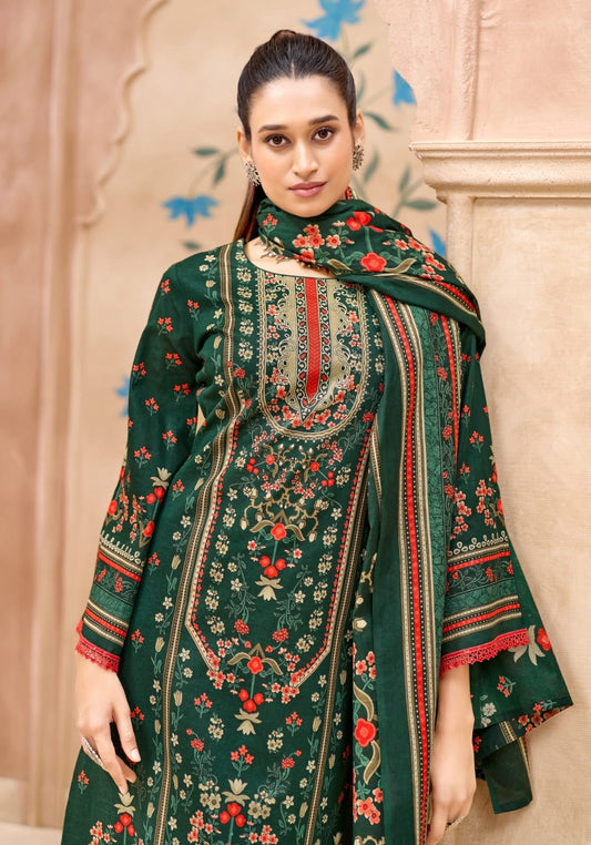 Noor-E-Zemana Emerald Garden | Lawn Cotton Pakistani Suit Set