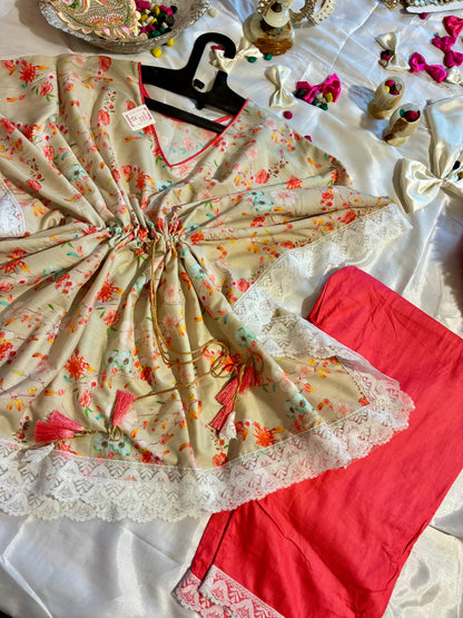 Peach Breeze Poncho Set