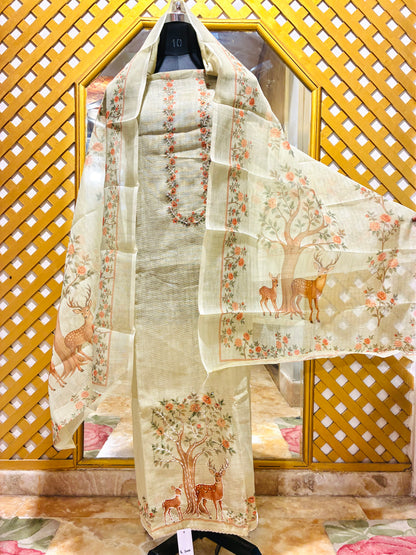 Vanraj Garden Kota Doria Embroidered Suit Set