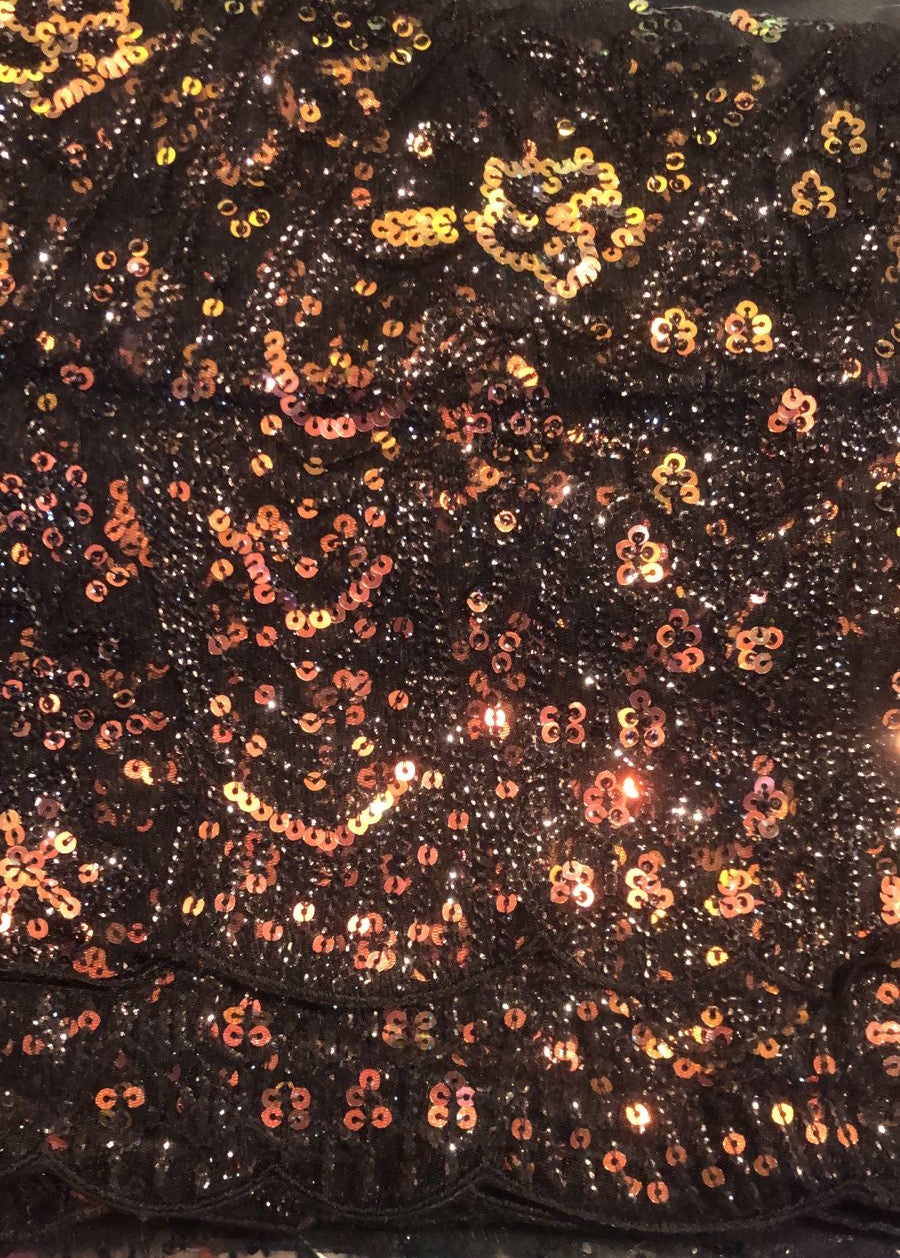 Midnight Bloom Luxe Net Saree