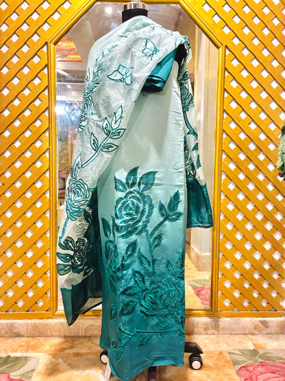 Rose Aangan Cutwork Mulmul Suit Set