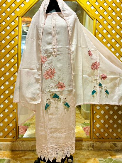 Swan Garden Embroidered Suit Set