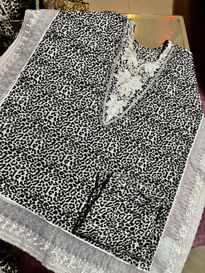 Verdant Noir Safari Kaftan Ensemble