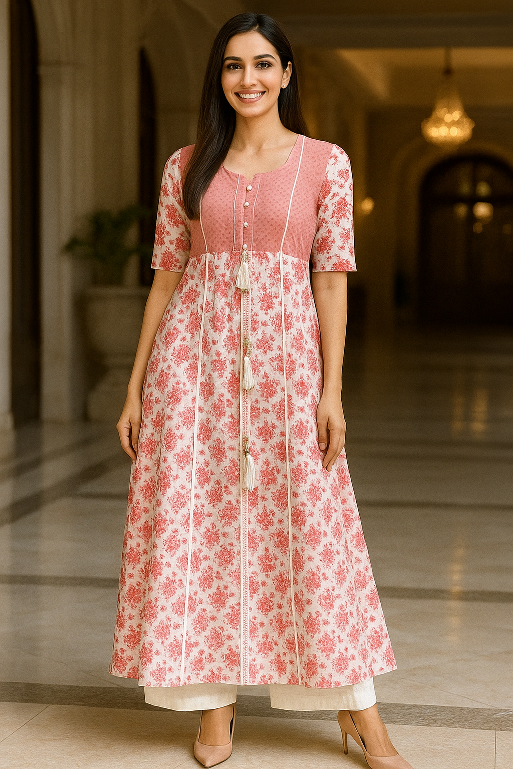 Whispering Flowers Pure Cotton Kurta Set