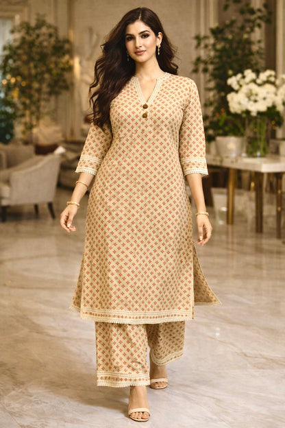 Desi Vitton Cotton Kurta Set