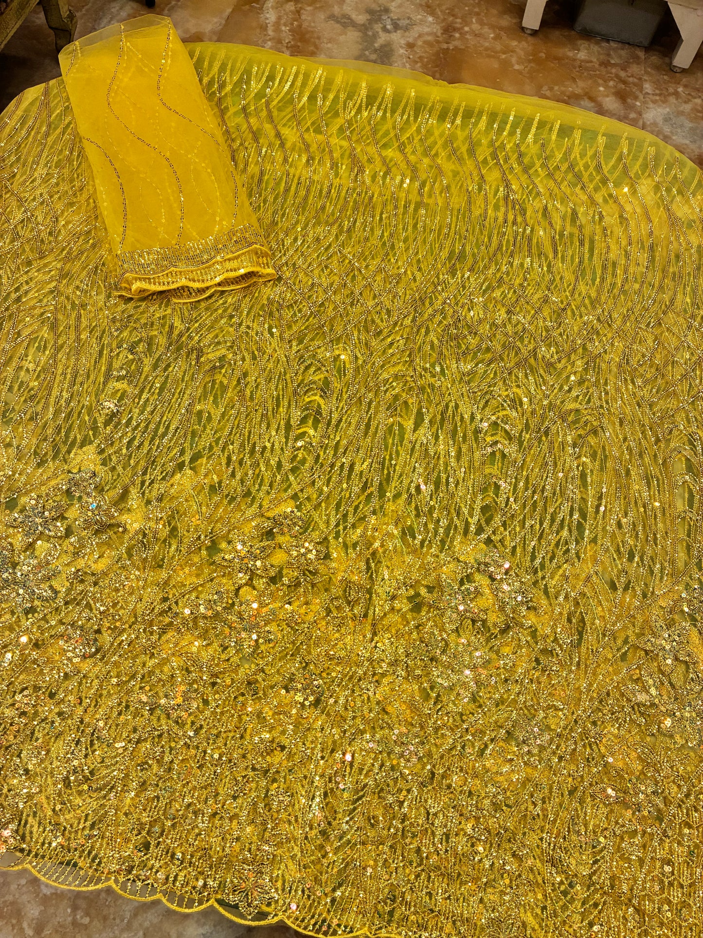 Sequenced Luxe Net Saree