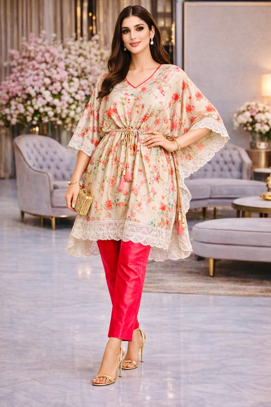Peach Breeze Poncho Set