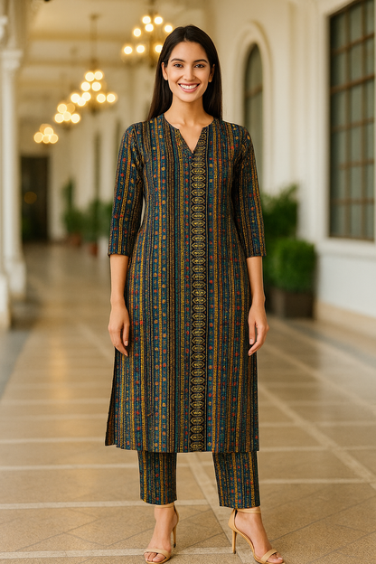 Tribal Tapestry Cotton Kurta Set