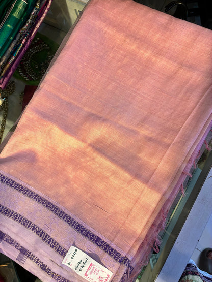 Rose Aura Handwoven Bhagalpuri Silk Saree