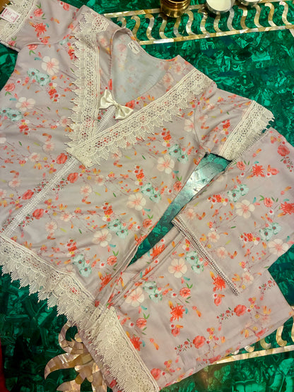 Peachy Mist Rayon 3 Pc Co-ord Set