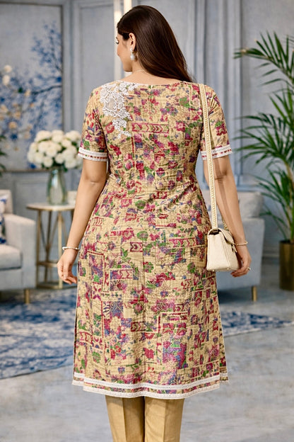 Vintage Mosaic Cotton Kurta Set