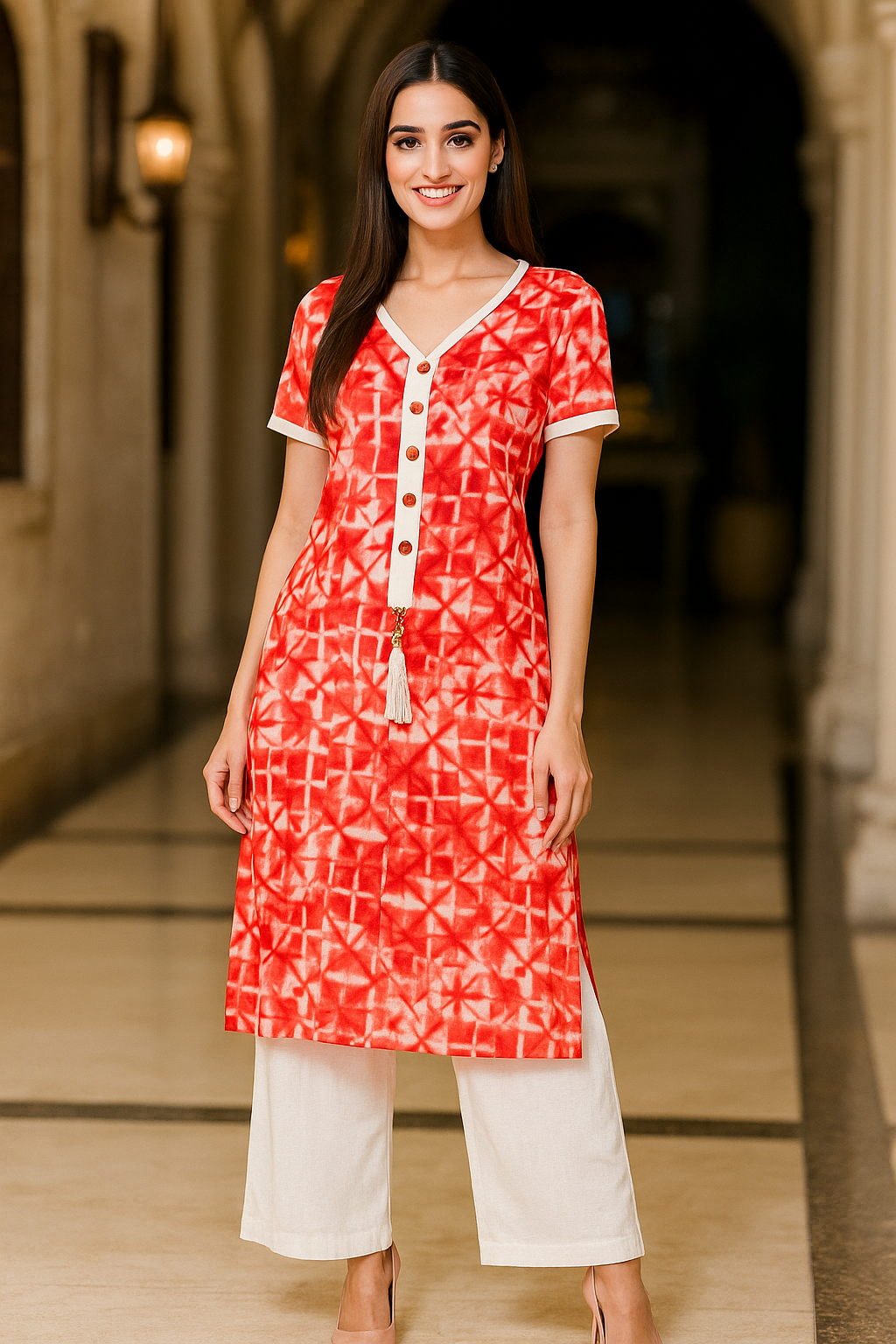 Gulnaar Satin Kurta Set